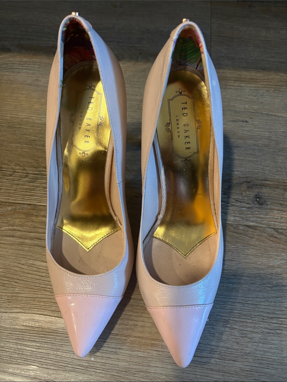 Ted Baker Blush Pink Patent Pointed Pumps